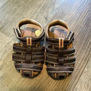 Koala Kids Brown Sandals with Velcro Straps and Cushioned Footbed